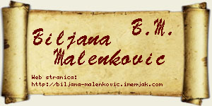 Biljana Malenković vizit kartica